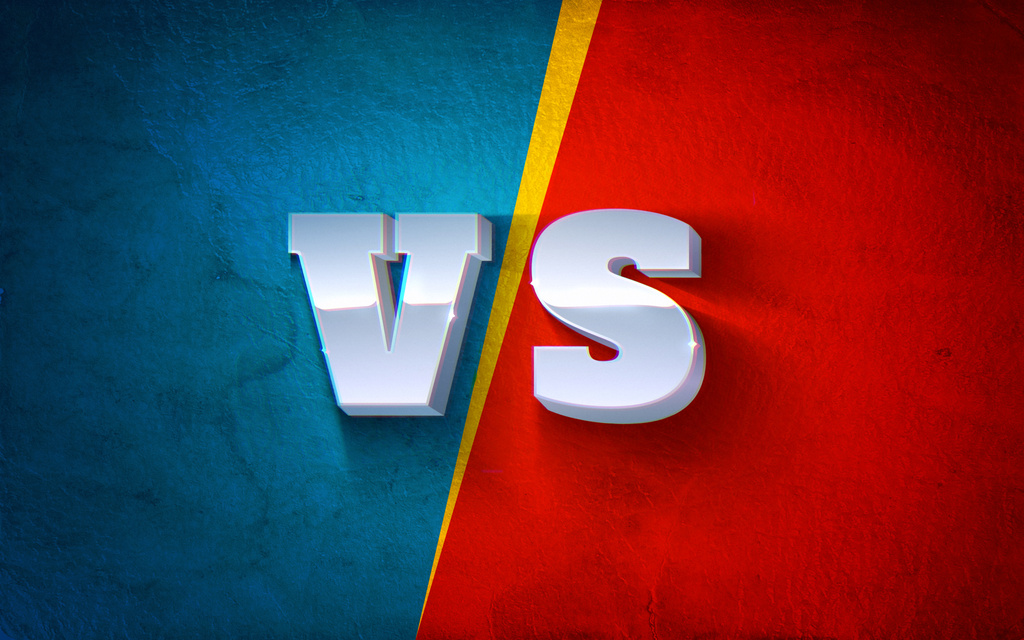 Letters VS from metal